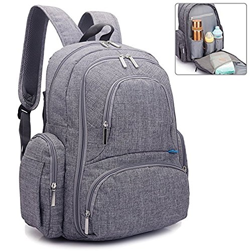 REGIONAL S Baby Diaper Backpack | Scratch Proof with Insulated Pockets | Large Size Water-resistant Baby Bag | Multi-functional Travel Knapsack (Grey)