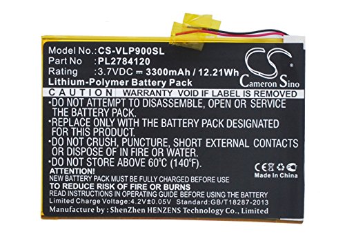 Cameron Sino Li-Polymer 3.70V 3300mAh / 12.21Wh Tablet Battery Compatible With Visual Land PL2784120, Fits Visual Land Prestige Elite 9Q 9"/ME-9Q