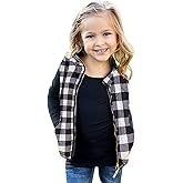 XFGLCK Toddler Kids Baby Girls Vest Coat Plaid Zipper Jacket Christmas Outfits Sleeveless Fall Winter Outwear with Pocket