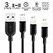 Klaz USB iPhone Cables Compatible (3-Pack) Fast Charging and Data Syncing Cords | 3Ft, 6Ft, 10Ft | Nylon Braided, Kink & Tangle Free | iPhones,iPads iOS Devices (Black)