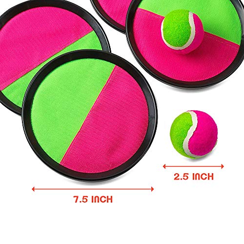 image for Kidsco Toss and Catch Toy Balls - 2 Sets Perfect for Sports, Beach, Bi