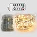 Homeleo 10M 100LED Battery Powered LED String Lights w/ Remote Mini Tiny LED Lamps on Flexible Thin Silver Wire Blinking Twinkle Steady On LED Starry Fairy Lighting(Remote,Warm White)