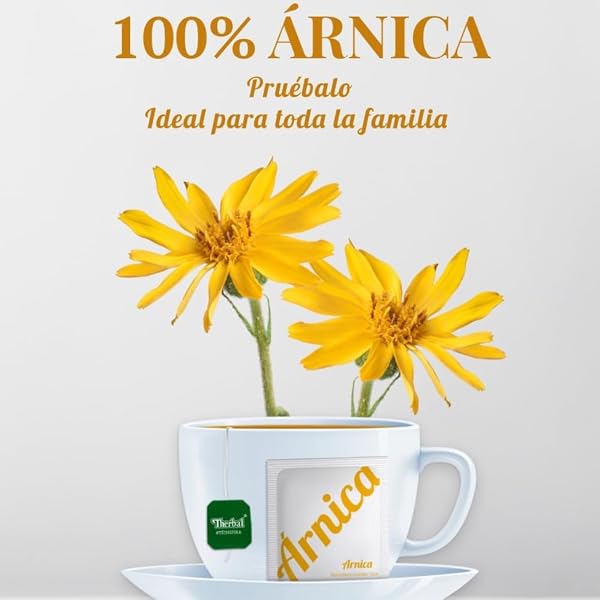 THERBAL ÁRNICA HERBAL TEA – 25 TEA BAGS – 100% NATURAL INFUSION – CAFFEINE-FREE – HETEROTHECA INULOIDES – AROMATIC HERBAL BLEND