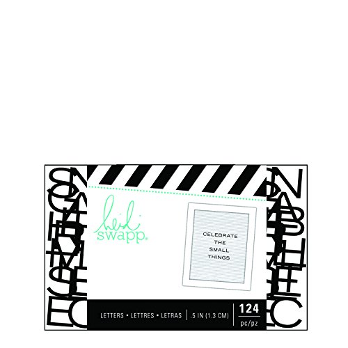 American Crafts Heidi Swapp Letterboard 124 Piece Alphabet Sans Serif Wide Black