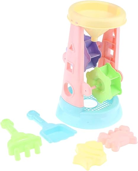 Amazon お砂遊びセット 砂金型 ビーチ砂おもちゃ 砂遊び ビーチ ふり遊びゲーム 全3色 5点ーピンク 砂遊び おもちゃ