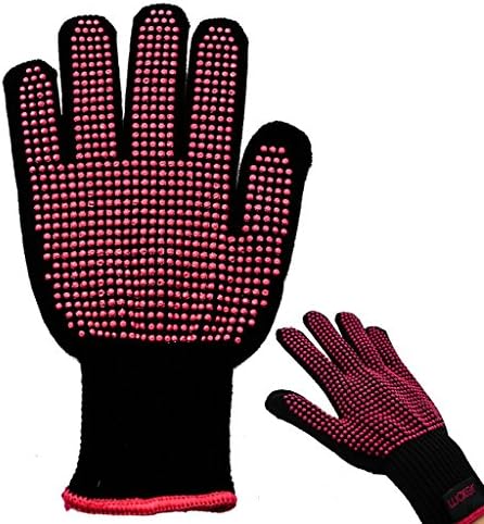 Waker 1 Piece Professional Heat Resistant Skidproof Glove for Curling Wand Flat Iron and Straightner,Fit All Hand Sizes