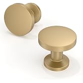 Asimerdeco 2 Pack Champagne Bronze Cabinet Knobs Single Hole Cabinet Pulls Round Kitchen Cabinet Knobs Drawer Knobs Dresser Knobs