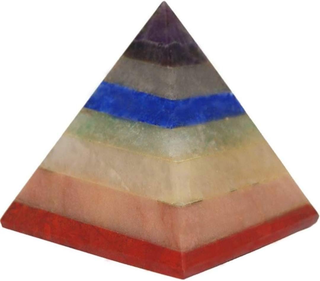DHYANARSH Healing Crystal Fibreglass Pyramid (2 x 2 inch, Multicolour)