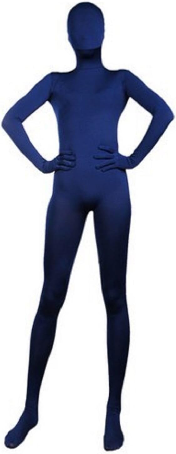 Unicolor Dark Blue Unisex Lycra Zentai Suit