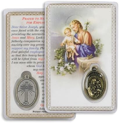St. Joseph Holy Card with Medal and Prayer for Employment