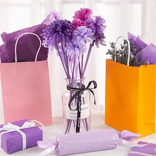 Koogel 330 Sheets Purple Tissue Paper, Halloween Tissue Paper for Gift Bags 14 x 10 Inch Gift Wrapping Paper for DIY Crafts Halloween