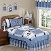 Sweet Jojo Designs Come Sail Away Nautical Queen Kids Bed Skirt