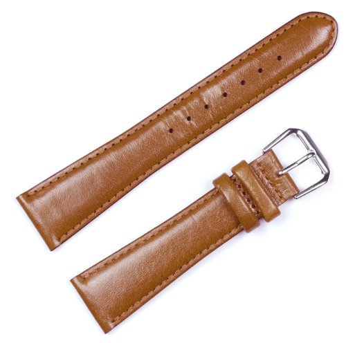 Smooth Leather Watchband Honey 16mm Watch band - by deBeer