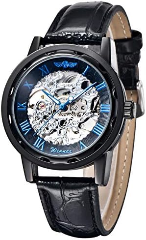 Gute Classic Steampunk Bling Automatic Mechanical Wristwatch See Through Skeleton Automatic Unisex Watch