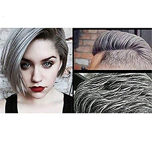 MOFAJANG Unisex Hair Color Dye Wax Styling Cream Mud, Natural Hairstyle Pomade, Temporary Hair Dye Wax for Party, Cosplay & Halloween, 4.23 oz (Silver Gray)