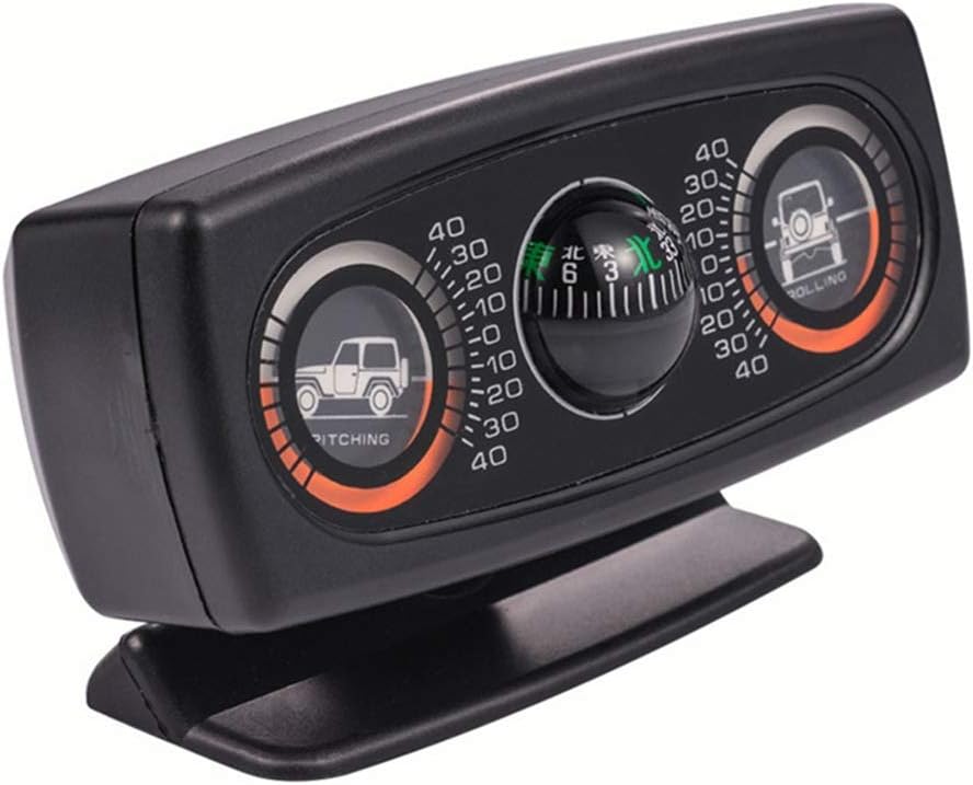 GYFHMY 3 In 1 Multifunction Vehicle Level Inclinometer Navigation Compass, Digital Roll Angle Slope Meter, Inside the Car Decoration for Outdoor Camp Balancer