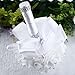 DDLBiz Beautiful Crystal Roses Pearl Bridesmaid Wedding Bouquet Bridal Artificial Silk Flowers (White)