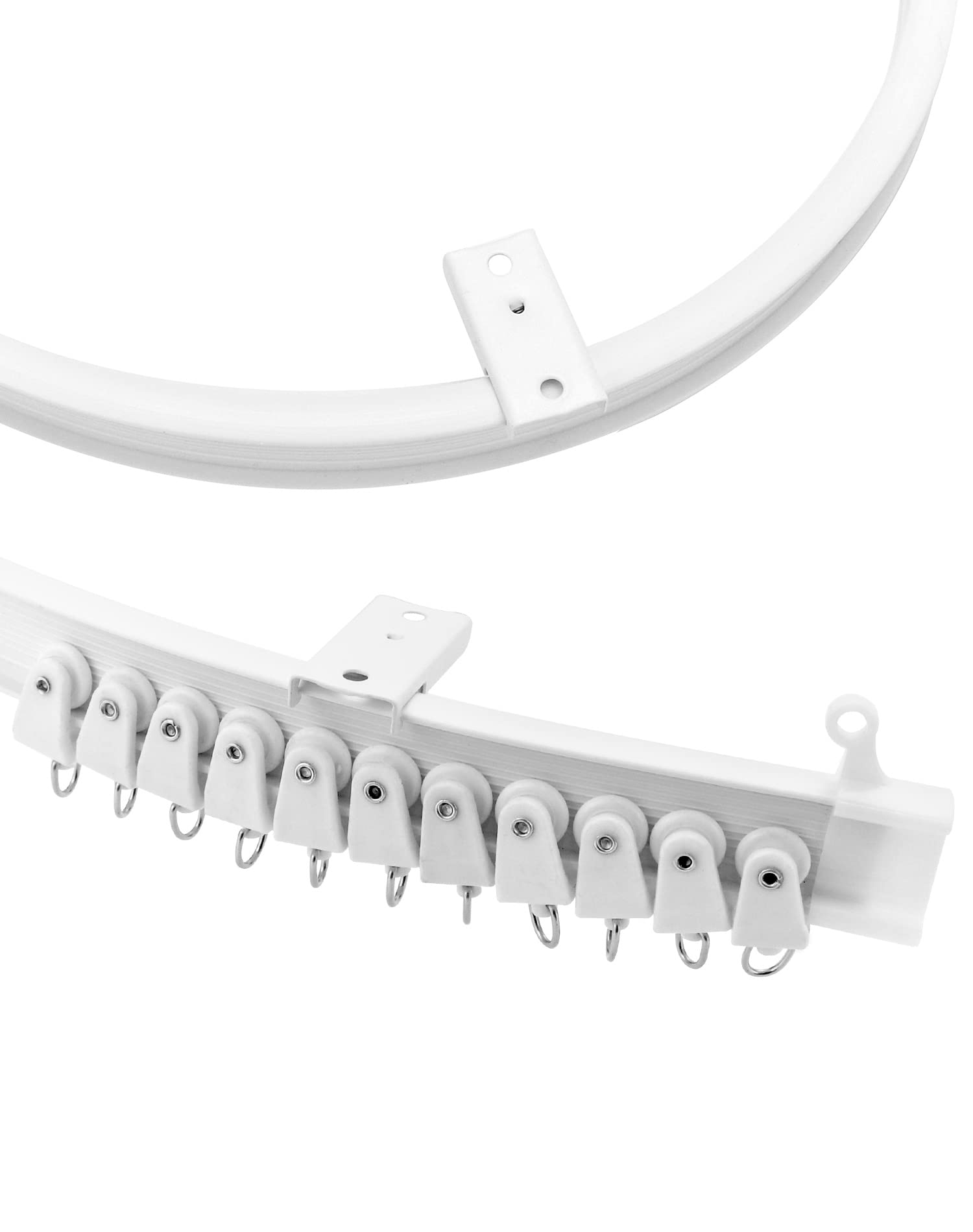 QWORK® 9.8ft/3m Ceiling Curtain Track, Alloy Plastic Windows and Balcony Curtain Track Soft Curved Track, Rail Slide Rail Accessories