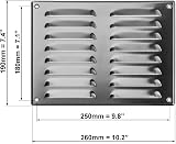 EUROPLAST 260x190mm Aluminium Air Vent Grille Cover with Insect Mesh 10x7 view 2