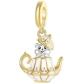 GOINEVA 925 Sterling Silver Charms Bow Jesus Cross Dog Paw Charms fit Women's Charm Bracelet & Necklace Jewelry Gift for Women Family Friends