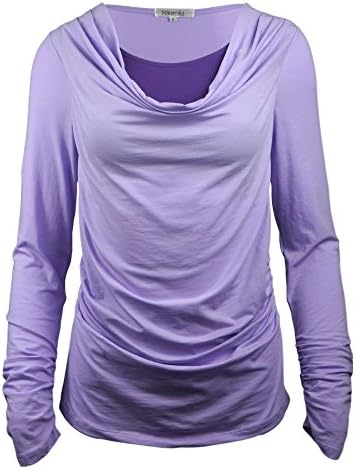 Maramita Long Sleeve Cotton Nursing Top With Cowl Neck For Easy Breastfeeding
