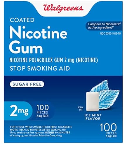 does walgreens sell chewing tobacco NICOTINE GUM-4MG ORIGINAL-110 PCS-11 Foil Strips sealed-NO BOX 4 MG Compare to the active ingredient in Nicorette Mini Lozenge^^ Stop smoking aid Sugar free For those who smoke their first cigarette more than 30 minutes after waking up snus  Counter Tobacco