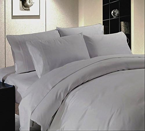 US Comfort Zone Bedding Item Top Quality 300-Thread-Count 100% Egyptian Cotton King 3pc Duvet Cover Set Solid Silver Grey