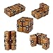 SIXTOY Infinity Cube Fidget Toy EDC Killing Time Decompression Reduce Anxiety Puzzle Toy for Children and Adults (Brown)