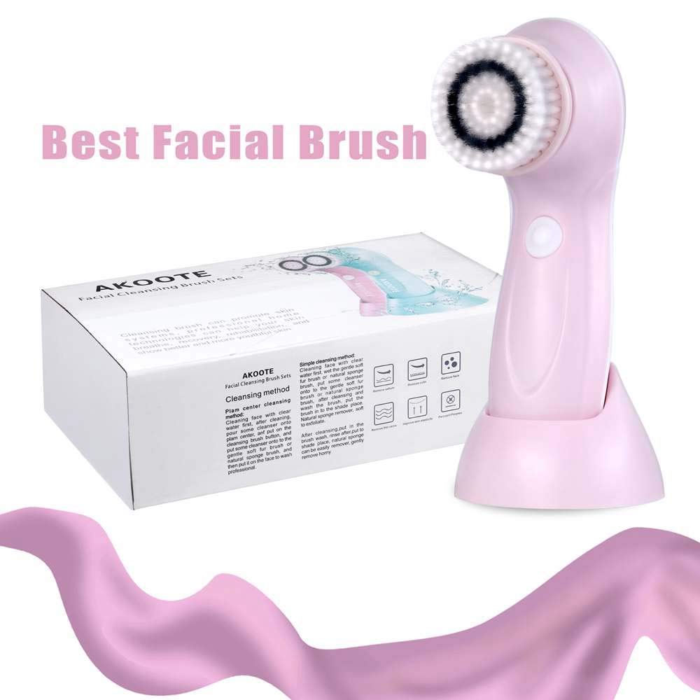 Face Brush Facial Brush Rechargeable Rotating Waterproof Cleansing Brush Set Ubbetter NEW style 2 Speeds With 3 Brush Heads Blackhead Remover Exfoliating Massage: Beauty