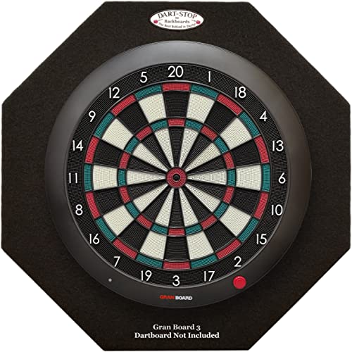 DartStop 29 inch Black Octagon Pro Dart Board Backboard Wall