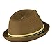Tri-Colored Men's Fedora Paper Straw Hat - Light Brown W19S67B