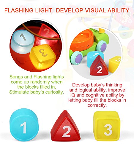 image for KONIG KIDS 3 In 1 Musical Toys Car With Music, Animal Sound, Blocks, B