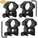 GoldCam 1'' Scope Rings, 2Pcs High Profile + 2Pcs Medium Profile 1 Inch Scope Mount Rings for Picatinny/Weaver Rail - Pack of 4