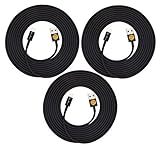 3PCS of HEAVY-DUTY Lightning to USB Sync Charger Data Cable Cord 10ft / 3m for iPhone 5s / 5c / 5, iPhone 6 / 6plus, ipad Air / Mini / iPod Touch 5 and Nano 7 - (black black black)
