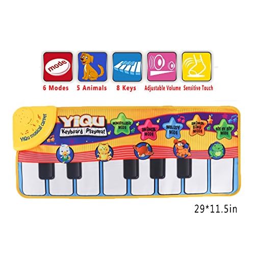 Floor Piano Mat Toy Piano Play Mat For Kids Babies Toddlers Animal
