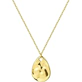 Aopulsi Gold Pendant Necklaces for Women, Gold Plated Pendant Necklace, Fashionable Hammered Pendant Necklaces Simple Multiple Shapes Necklace for Women Unique Gift