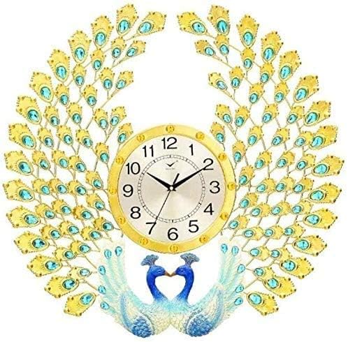 創造的なヨーロッパの孔雀の壁時計 倉 モダンでシンプルで静かな丸いリビングルームの時計空気の壁時計