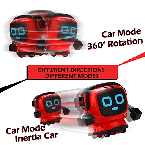 JJRC R7 Novelty Game Toy Spinning Top Robot Battle Gyro Pull Back Car Spinning in Wind Up Gyro Toy for Kids Boys Girls Gifts (Red)