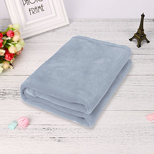 WYILIY Blankets Flannel Blanket Throw Plush Soft Blanket Microfiber Ultra Soft Plush Thin Blanket, Pram Strollers, Sofa, 100% Microfiber 45X65CM (Gray)