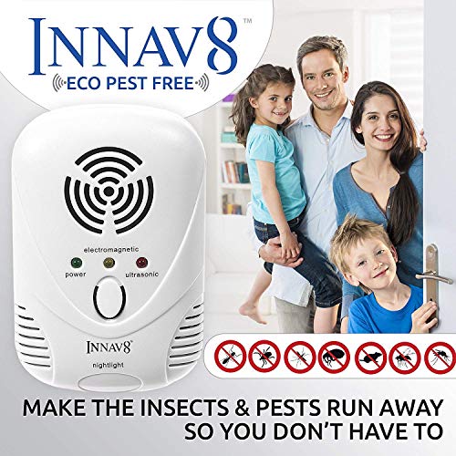 INNAV8 Ultrasonic Pest Repeller Plug-In - ALL NEW 2019 Pest Reject For Indoor with 2-Band Tech - Pest Defender Against Insects Mice Ants Roaches Mosquitoes - Pest Control Ultrasonic Repellent (2-Pack)