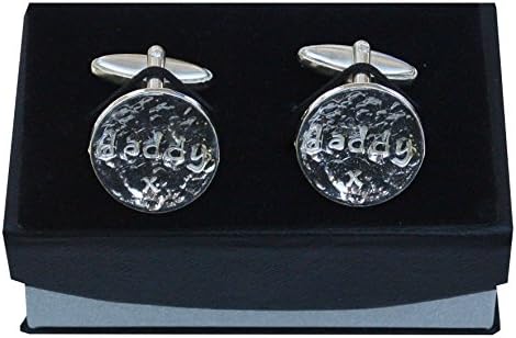 Luxury Beaten Fine Pewter Daddy Round Cufflinks, Handcast by William Sturt