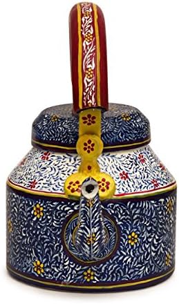 Handpainted Tea Kettle Steel (Big): Blue Bliss