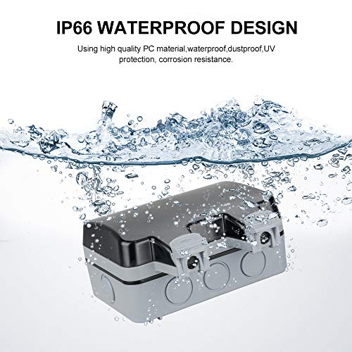 Außensteckdose Aufputz 2fach,Komake Wandsteckdose für Außenbereich, IP66 Wetterfest Staubdicht Steckdose,Outdoor… – Bild 7