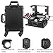 Ovonni Small LED Makeup Train Case, Lighted Rolling Travel Portable Cosmetic Organizer Box with Mirror and 4 Detachable Wheels, Professional Artist Trolley Studio Free Standing Workstation, Black