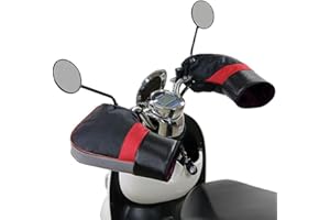 PENINSULA LOVE Waterproof ATV Hand Muffs Motorcycle Handlebar Gloves with Reflective Strip Windproof Snowmobile Handle Grip Gauntlets Mittens Winter Scooter Hand Warmer Covers