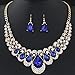 Deals Necklace+Earrings Jewelry Set Womens Mixed Style Bohemia Color Bib Chain Necklace Earrings Jewelry by ZYooh (Blue)