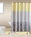 Sonia Yellow & Gray Multi-Tone 15-Piece Bathroom Accessory Set: 2 Bath Mats, Shower Curtain & 12 Fabric Covered Rings