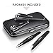 Nail Clippers Set, Atmoko Manicure Set with Pedicure Kits, High Precision Stainless Steel Slanted Pointed Tweezers and Leather Travel Case for Eyebrow Plucking & Nail Trimming