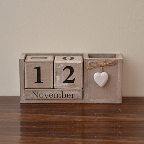 Retro Madera maciza manualmente calendario con el calendario de