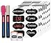 Chalkboard Labels Black & White w/Markers - 132 Stickers w/Fine Tip White & Pink Liquid Chalk Markers - For Home Pantry Storage Office Farm Country School Bars Shops Jars Crafts Weddings (Fine 3mm)